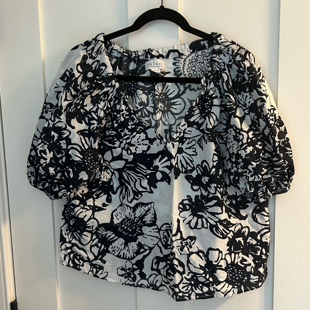 Velvet floral top